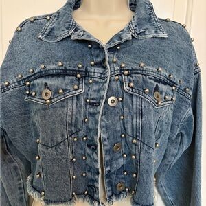 Studded Blue Denim Jacket